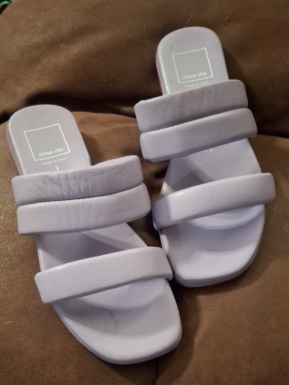 Dolce Vita Lavender Padded Triple-Strap Slide Sandals